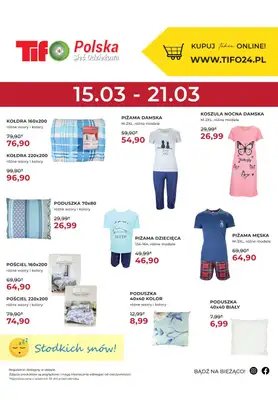 Tifo Polska Sieć Odzieżowa - gazetka promocyjna Promocja plakatowa od środy 15.03 do wtorku 21.03