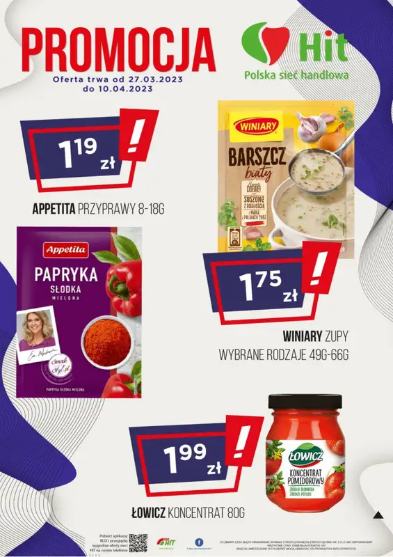 Hit - gazetka promocyjna Gazetka od poniedziałku 27.03 do poniedziałku 10.04