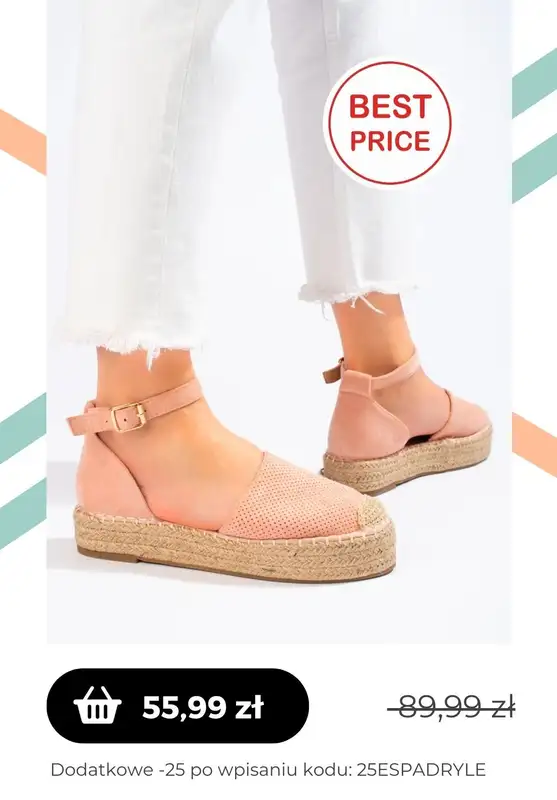 Czasnabuty.pl - gazetka promocyjna Czasnabuty.pl | -25% z KODEM na espadryle od czwartku 11.05  - strona 7