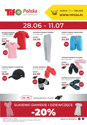 Tifo Polska Sieć Odzieżowa - gazetka promocyjna Promocja plakatowa od środy 28.06 do wtorku 11.07