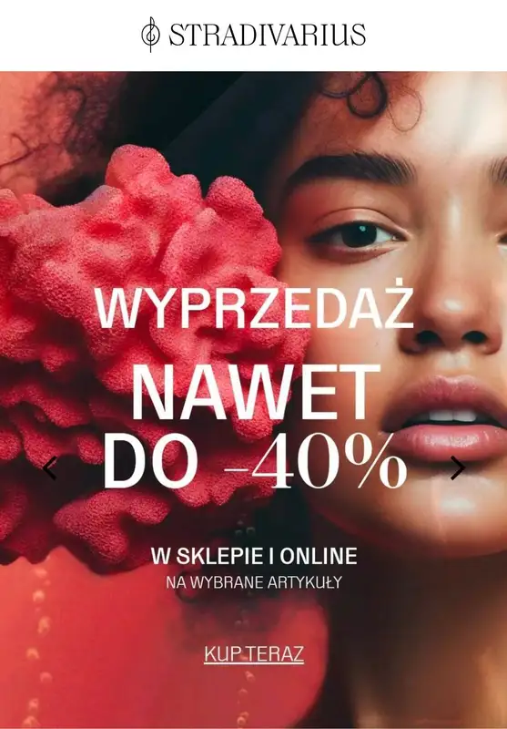 Stradivarius - gazetka promocyjna Wyprzedaż nawet do -40% od piątku 30.06 do środy 05.07