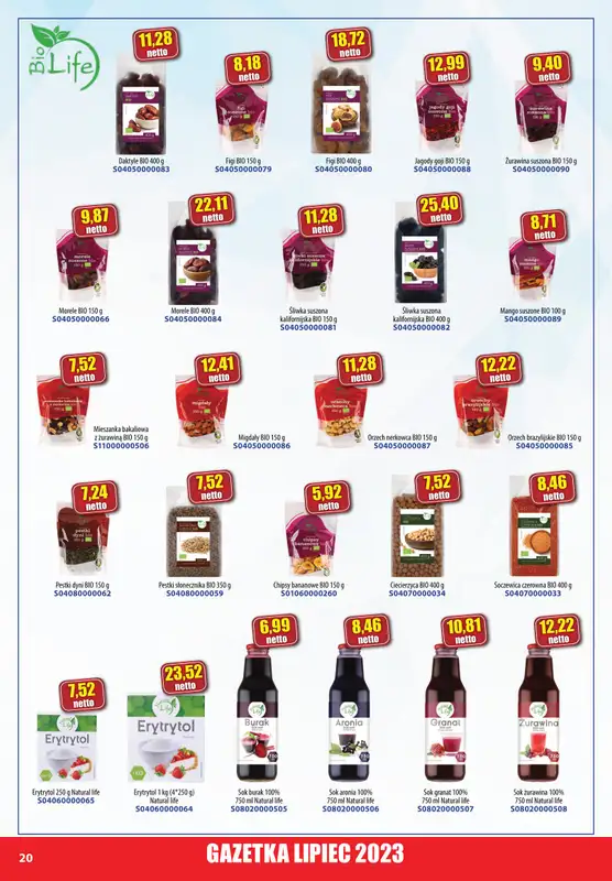 A-T - gazetka promocyjna Farmacja Zdrowa żywność od soboty 01.07 do poniedziałku 31.07 - strona 20