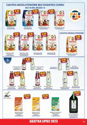 A-T - gazetka promocyjna Farmacja Zdrowa żywność od soboty 01.07 do poniedziałku 31.07 - strona 19