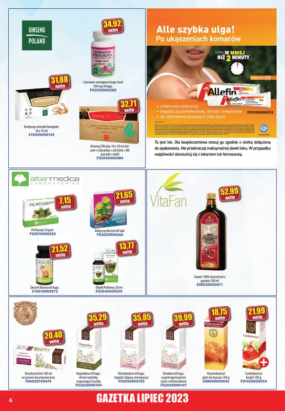 A-T - gazetka promocyjna Farmacja Zdrowa żywność od soboty 01.07 do poniedziałku 31.07 - strona 6