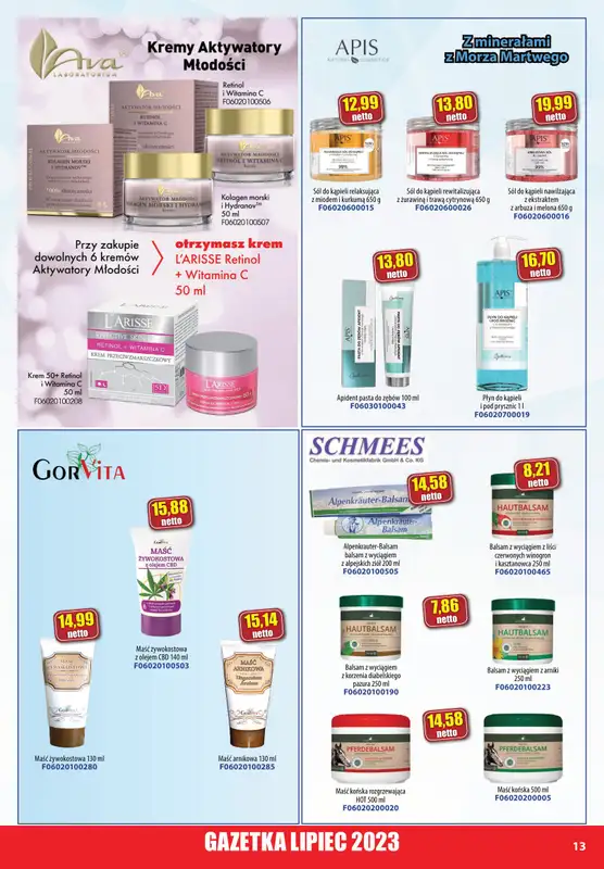 A-T - gazetka promocyjna Farmacja Zdrowa żywność od soboty 01.07 do poniedziałku 31.07 - strona 13