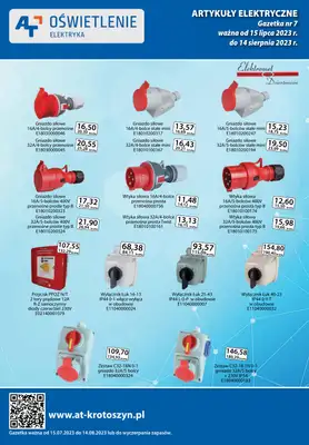 A-T - gazetka promocyjna Artykuły elektryczne od soboty 15.07 do poniedziałku 14.08