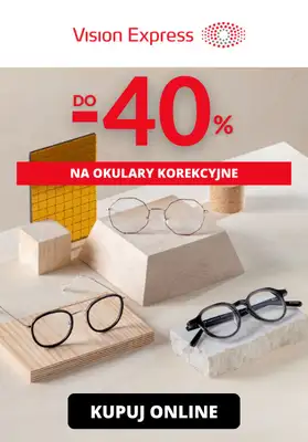 Vision Express - gazetka promocyjna Do -40% na okulary korekcyjne od poniedziałku 31.07 do niedzieli 27.08