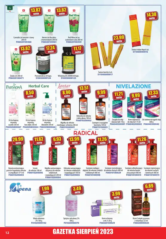 A-T - gazetka promocyjna Farmacja Zdrowa żywność od wtorku 01.08 do czwartku 31.08 - strona 12