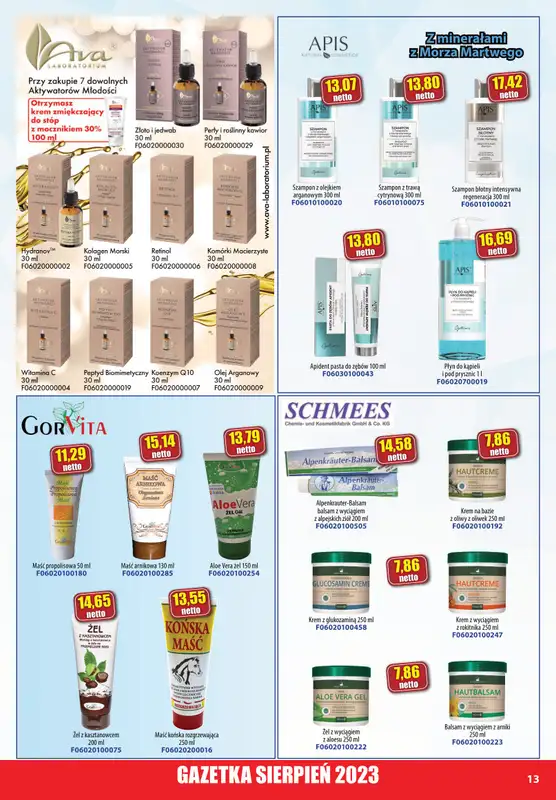 A-T - gazetka promocyjna Farmacja Zdrowa żywność od wtorku 01.08 do czwartku 31.08 - strona 13