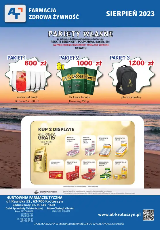 A-T - gazetka promocyjna Farmacja Zdrowa żywność od wtorku 01.08 do czwartku 31.08