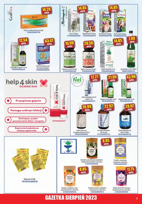 A-T - gazetka promocyjna Farmacja Zdrowa żywność od wtorku 01.08 do czwartku 31.08 - strona 7