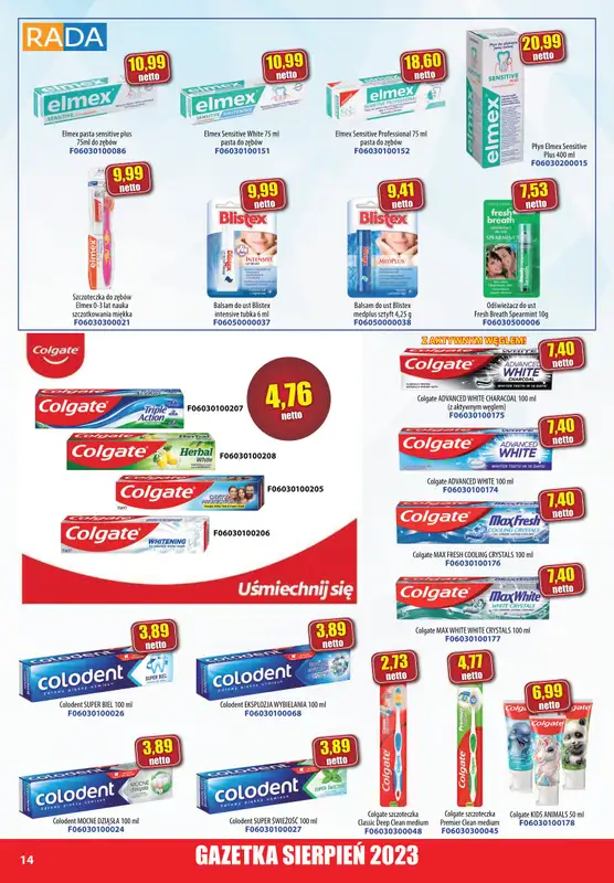 A-T - gazetka promocyjna Farmacja Zdrowa żywność od wtorku 01.08 do czwartku 31.08 - strona 14