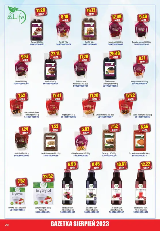 A-T - gazetka promocyjna Farmacja Zdrowa żywność od wtorku 01.08 do czwartku 31.08 - strona 20