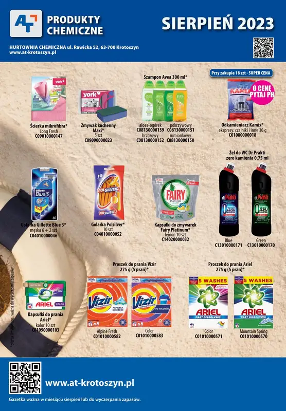 A-T - gazetka promocyjna Produkty chemiczne od wtorku 01.08 do czwartku 31.08