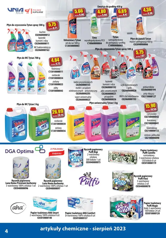A-T - gazetka promocyjna Produkty chemiczne od wtorku 01.08 do czwartku 31.08 - strona 4
