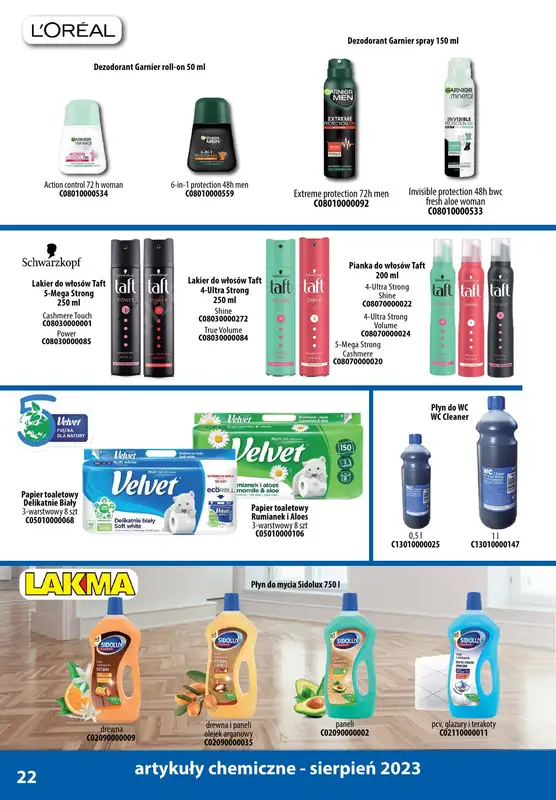 A-T - gazetka promocyjna Produkty chemiczne od wtorku 01.08 do czwartku 31.08 - strona 22