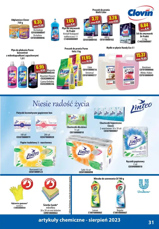 A-T - gazetka promocyjna Produkty chemiczne od wtorku 01.08 do czwartku 31.08 - strona 31