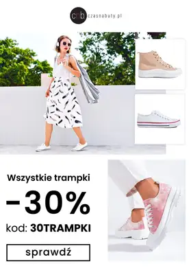 Czasnabuty.pl - gazetka promocyjna -30% na trampki z kodem od środy 02.08 do niedzieli 06.08