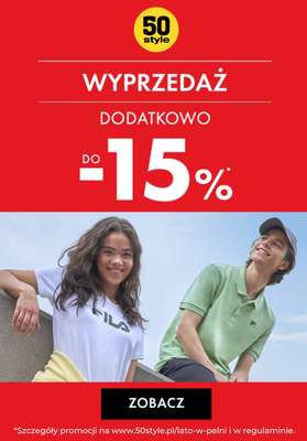 50 style - gazetka promocyjna Dodatkowe do -15% na wyprzedaż od środy 02.08 do wtorku 08.08