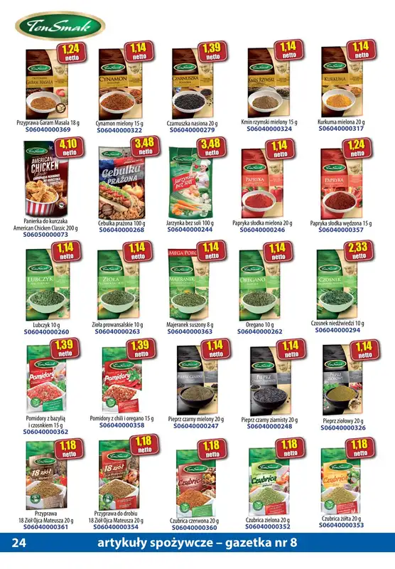A-T - gazetka promocyjna Gazetka spożywcza od środy 16.08 do czwartku 14.09 - strona 24