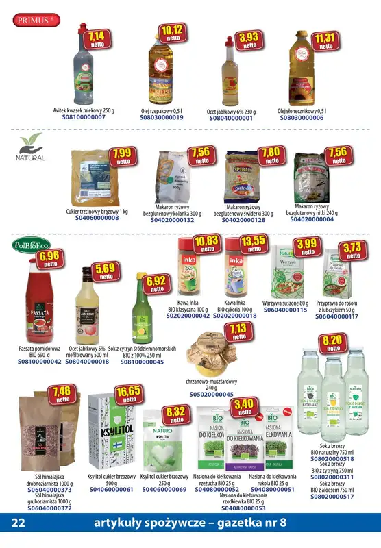 A-T - gazetka promocyjna Gazetka spożywcza od środy 16.08 do czwartku 14.09 - strona 22