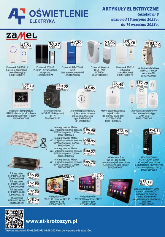 A-T - gazetka promocyjna Artykuły elektryczne od środy 16.08 do czwartku 14.09