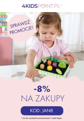 4kidspoint - gazetka promocyjna -8% na zakupy z kodem od środy 27.09 