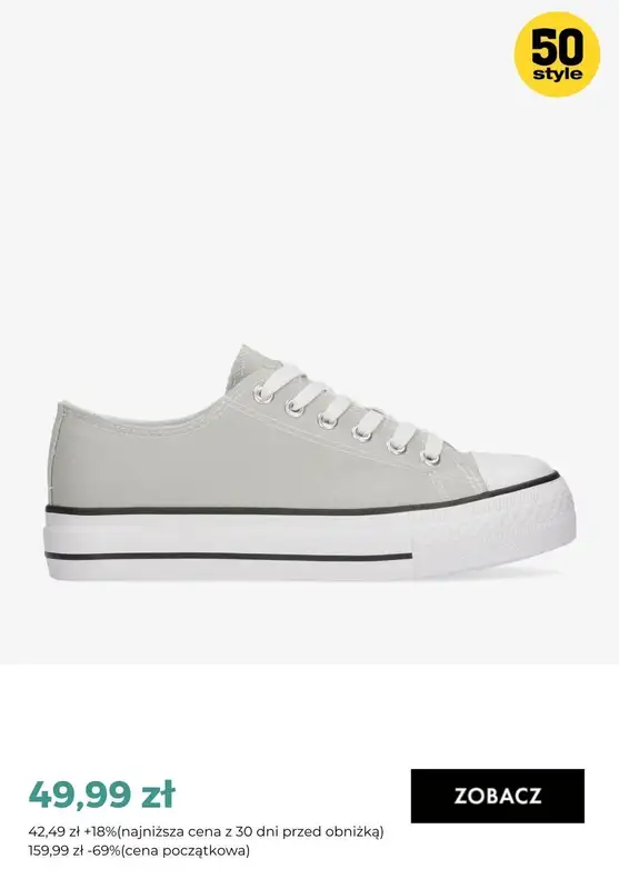 50 style - gazetka promocyjna Sneakersy damskie w super cenach od poniedziałku 02.10 do poniedziałku 09.10 - strona 2