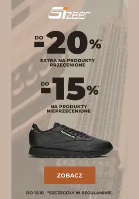 Sizeer - gazetka promocyjna Do -20% na wybrane produkty od czwartku 05.10 do wtorku 10.10