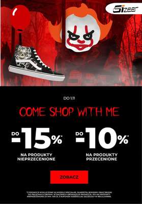Sizeer - gazetka promocyjna Do -15% na nieprzecenione i -10% na przecenione produkty od środy 25.10 do poniedziałku 30.10