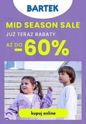 Bartek - gazetka promocyjna Do -60% Mid season sale od poniedziałku 30.10  Bartek - gazetka promocyjna Do -60% Mid season sale od poniedziałku 30.10