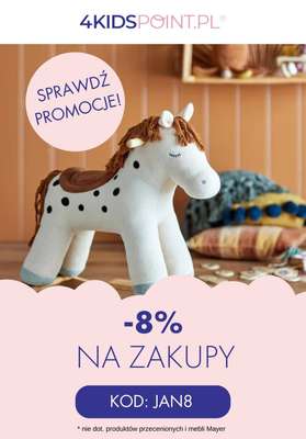 4kidspoint - gazetka promocyjna -8% na zakupy dla dziecka z kodem od wtorku 31.10 