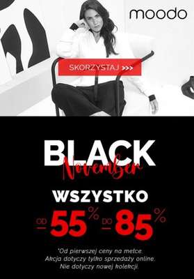 Moodo - gazetka promocyjna Od -55% do -85% na wszystko! BLACK NOVEMBER od czwartku 02.11 do niedzieli 12.11
