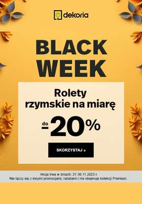 Dekoria - gazetka promocyjna Do -20% na rolety rzymskie na miarę od wtorku 21.11 do czwartku 30.11