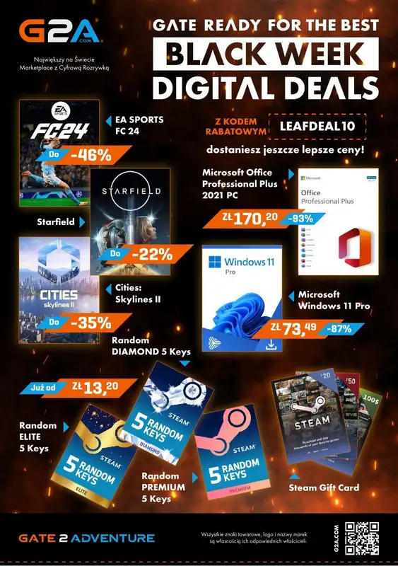 G2A.COM - gazetka promocyjna Black Week z G2A.COM! od poniedziałku 20.11 do środy 29.11