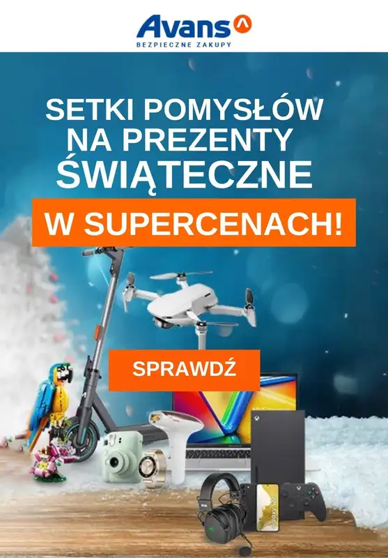 Avans - gazetka promocyjna Setki pomysłów na PREZENTY świąteczne w SUPERCENACH! od czwartku 30.11 do poniedziałku 04.12