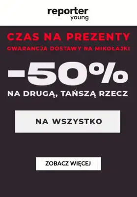 Reporter Young - gazetka promocyjna -50% na drugi, tańszy produkt od czwartku 30.11 do środy 06.12