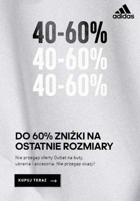 Adidas - gazetka promocyjna Do -60% ostatnie rozmiary od poniedziałku 04.12 do środy 13.12