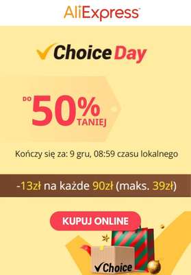 AliExpress - gazetka promocyjna -13 zł na każde 90 zł od wtorku 05.12 do soboty 09.12
