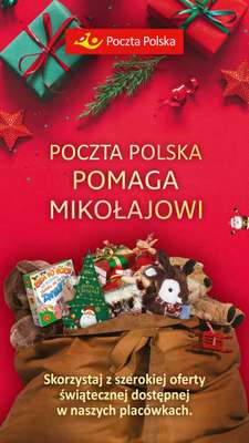 Poczta Polska - gazetka promocyjna Poczta Polska pomaga Mikołajowi od środy 06.12 do soboty 23.12