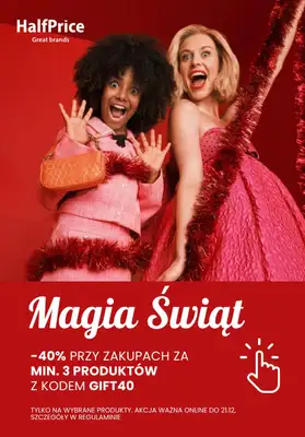 HalfPrice - gazetka promocyjna -40% z KODEM na wybrane produkty od piątku 15.12 do czwartku 21.12