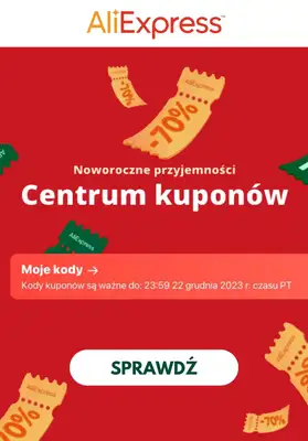 AliExpress - gazetka promocyjna Centrum kuponów! od poniedziałku 18.12 do piątku 22.12