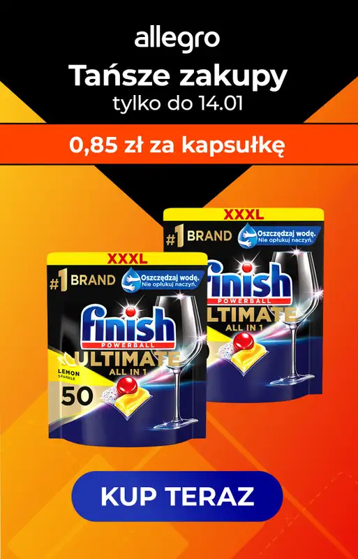 Finish - gazetka promocyjna Tańsze zakupy Finish na Allegro! Sprawdź oferty od poniedziałku 08.01 do niedzieli 14.01 - strona 4