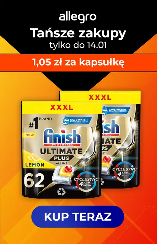 Finish - gazetka promocyjna Tańsze zakupy Finish na Allegro! Sprawdź oferty od poniedziałku 08.01 do niedzieli 14.01 - strona 2