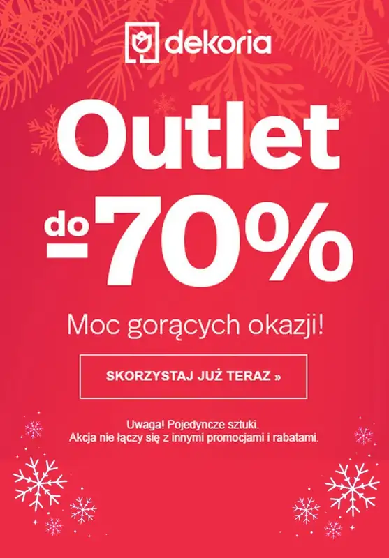 Dekoria - gazetka promocyjna Do -70% OUTLET od czwartku 11.01 