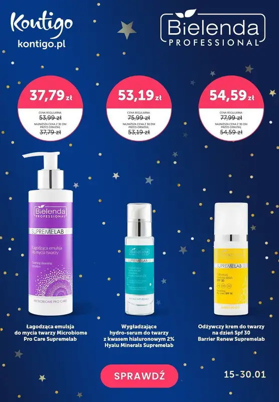 Kontigo - gazetka promocyjna Karnawałowe -40% na Bielenda Professional od soboty 20.01 do wtorku 30.01