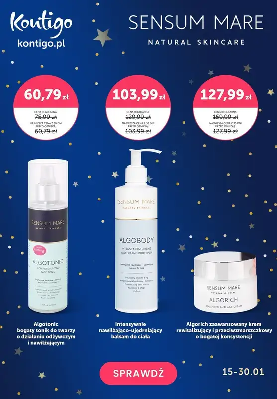 Kontigo - gazetka promocyjna Karnawałowe -40% na produkty Sensum mare od środy 24.01 do wtorku 30.01