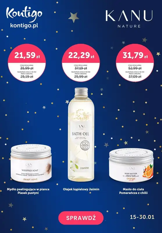 Kontigo - gazetka promocyjna Karnawałowe -40% na markę Kanu Nature od soboty 27.01 do wtorku 30.01