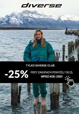 Diverse - gazetka promocyjna -25% dla klubowiczów przy zakupach za min. 150 zł od piątku 19.01 do czwartku 25.01