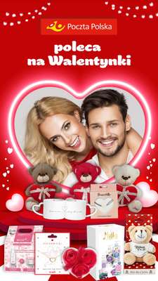 Poczta Polska - gazetka promocyjna Prezenty na Walentynki od poniedziałku 29.01 do czwartku 15.02